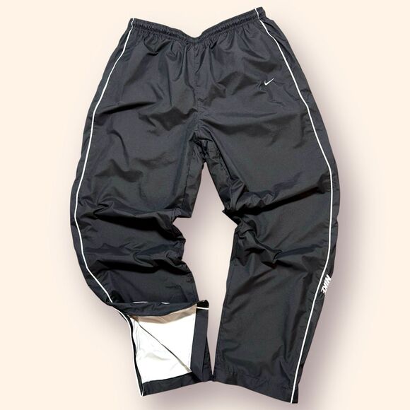 Y2k Baggy Nike Track Pants Mens XL Lined Ankle Zip Sweatpants Gorpcore Street - Picture 1 of 7